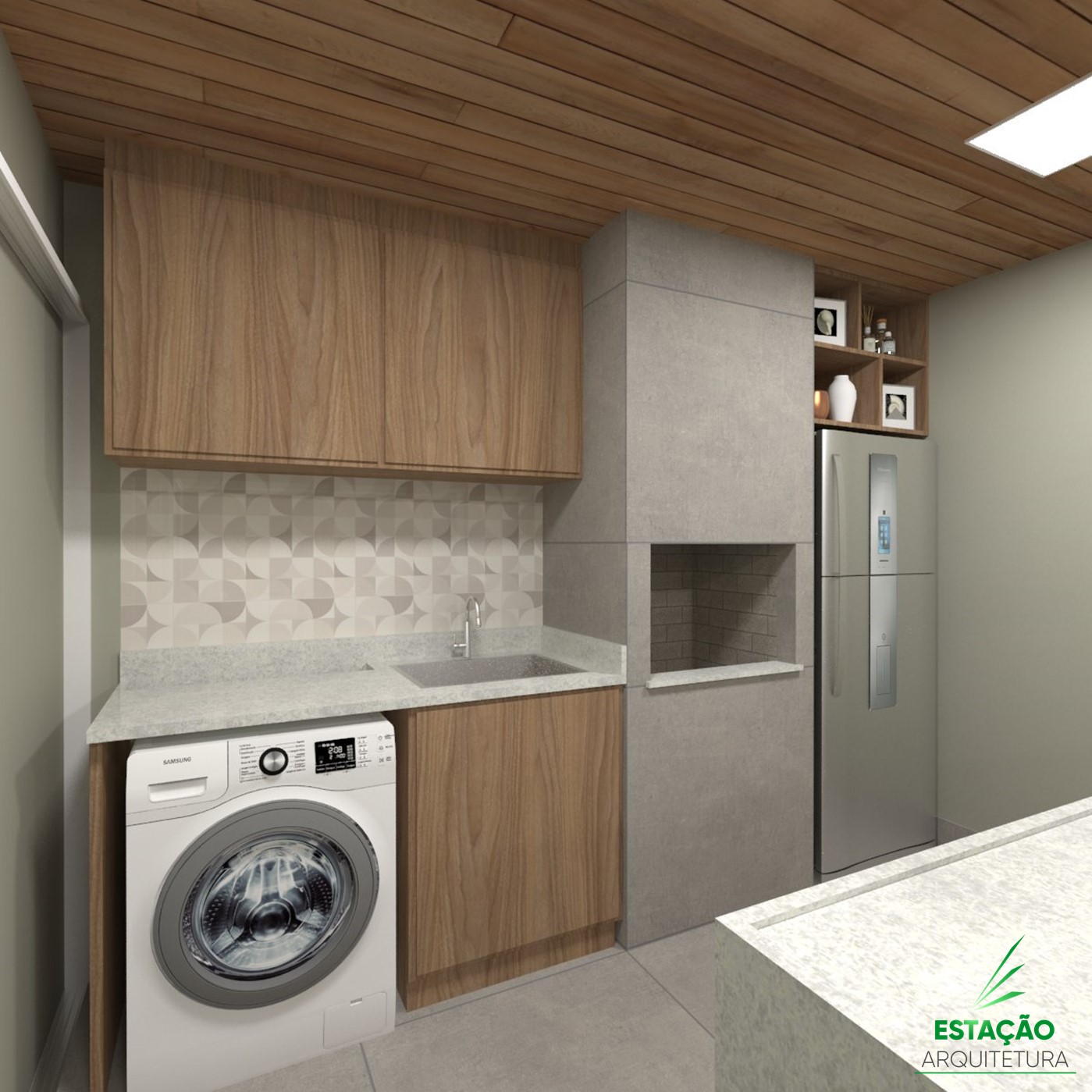 Área Gourmet e de piscina em Palhoça - Projeto de Interiores e Paisagismo - Estação Arquitetura