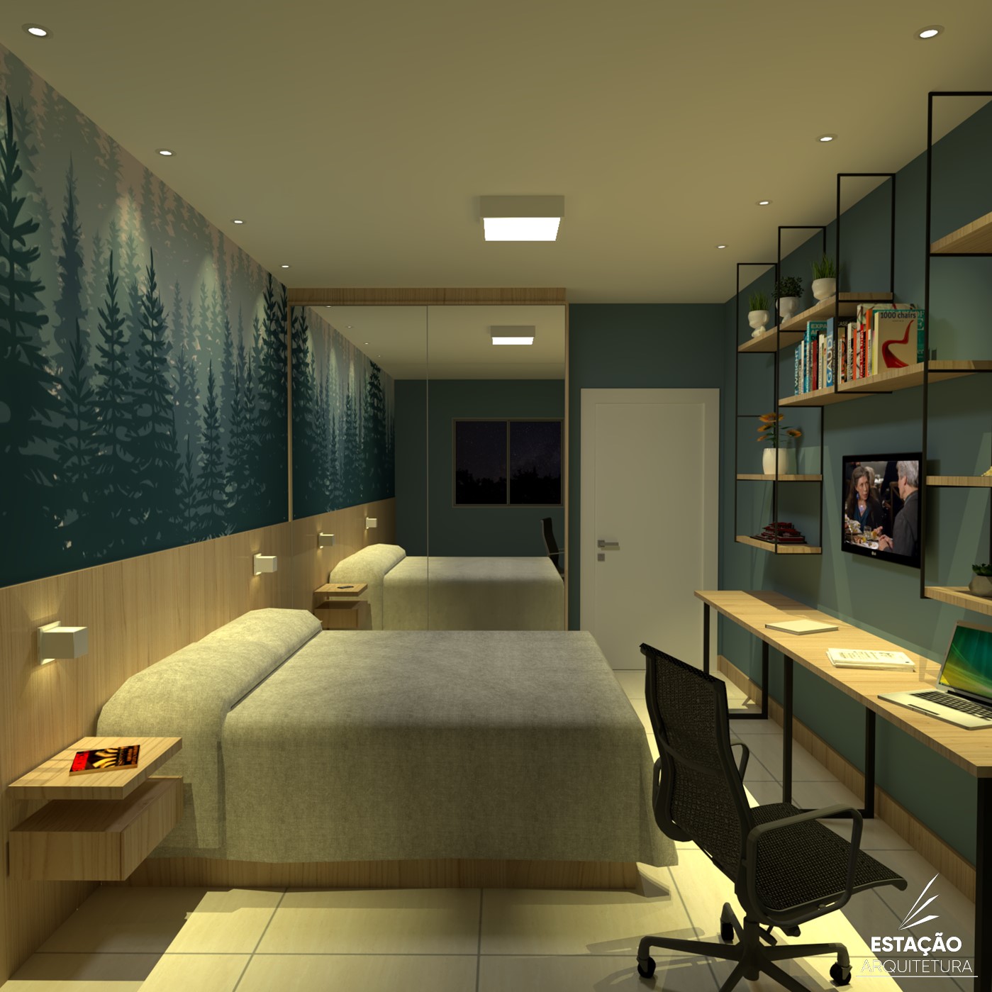 Projeto de Interiores de Quarto em Laguna - Estação Arquitetura